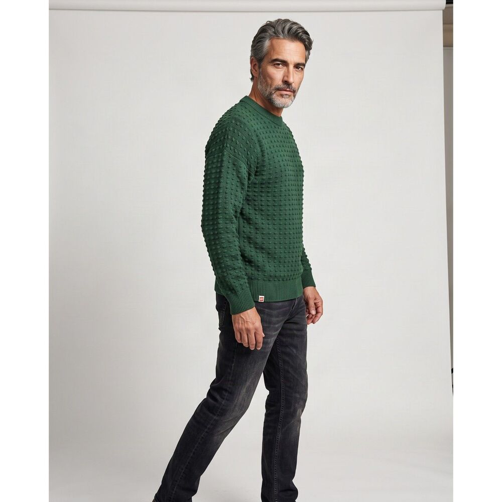 NWT Lego Men's Textured Crewneck Sweater - Dark Green